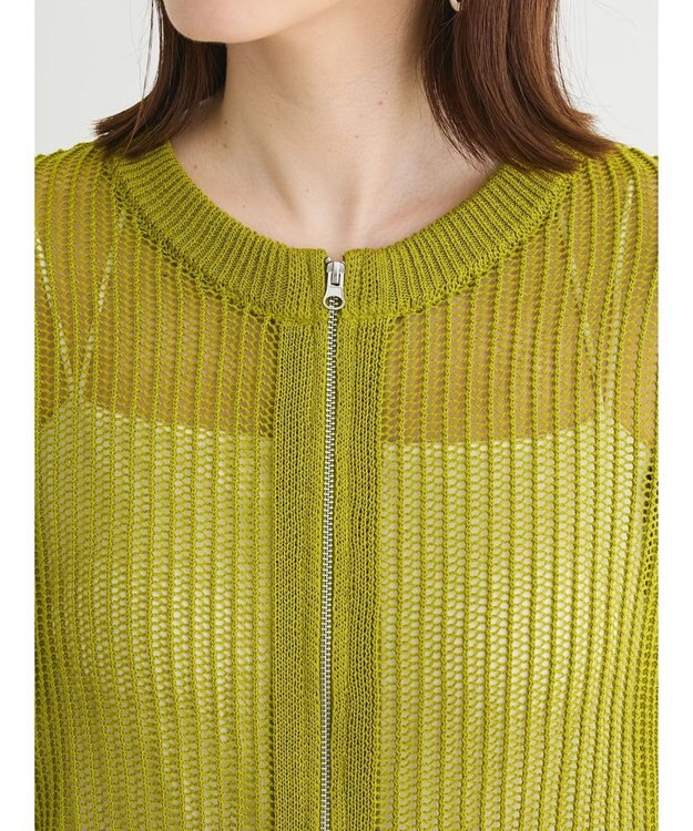 Green Parks Ｚｉｐ付メッシュカーディガン Green