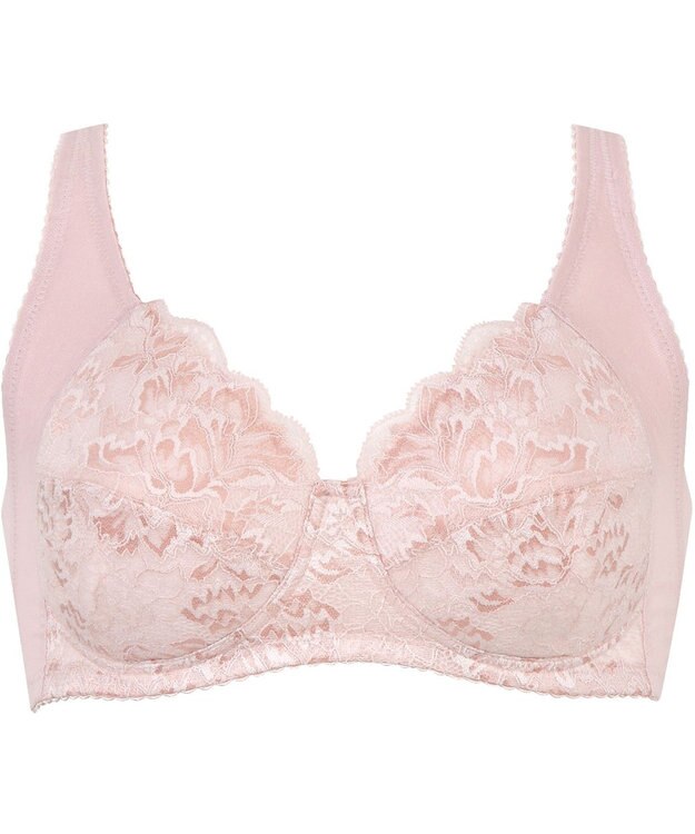 Wing ノンワイヤーブラ　脇胸すっきり　背中の段差がつきにくい　フルカップ　ウイング／ワコール　NB3503 ピーチ