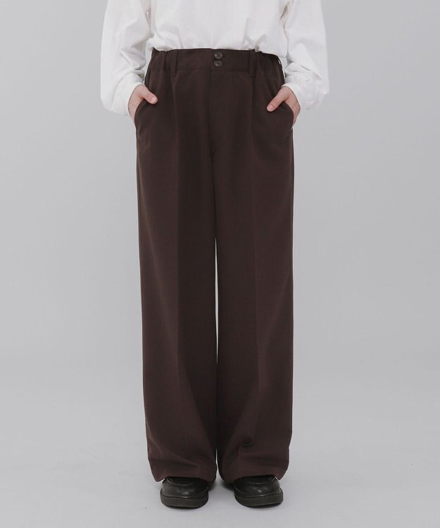 WEGO ローライズバギーフレアスラックス ブラウン