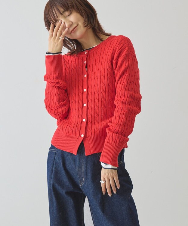 AMERICAN HOLIC ケーブルニットカーディガン Red