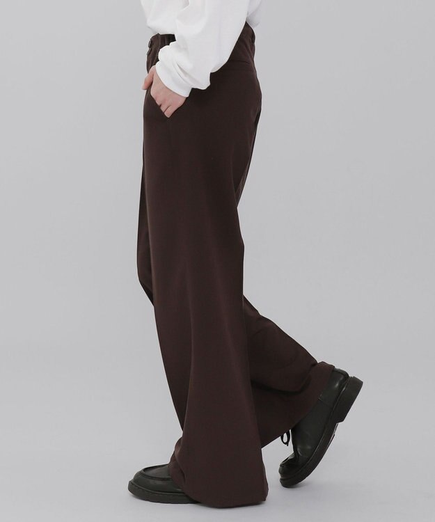 WEGO ローライズバギーフレアスラックス ブラウン