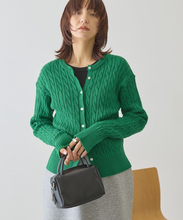 AMERICAN HOLIC ケーブルニットカーディガン Green