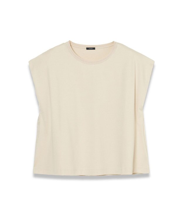 JOSEPH 【洗える】ポプリンジャージー　キャップスリーブティーシャツ Seashell
