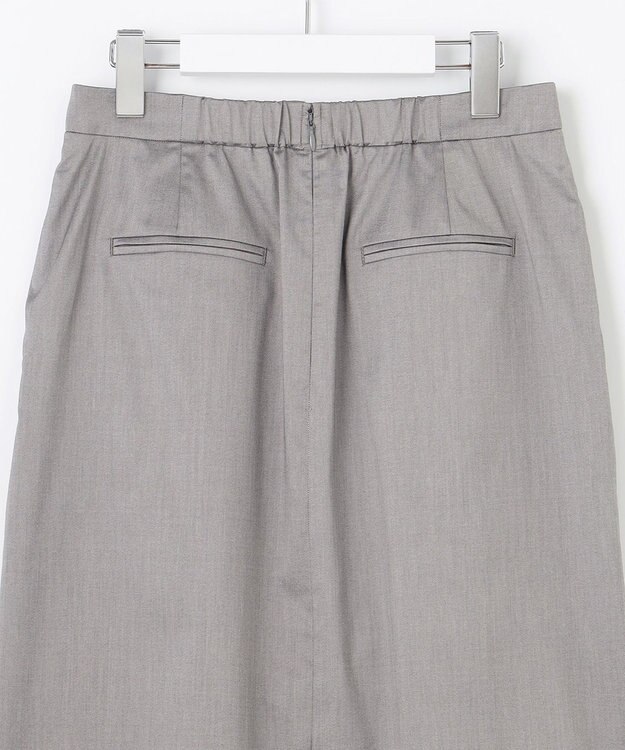 23区 S 【洗える/セットアップ対応】グロッシーコットンシャンブレー タイトスカート ライトグレー系