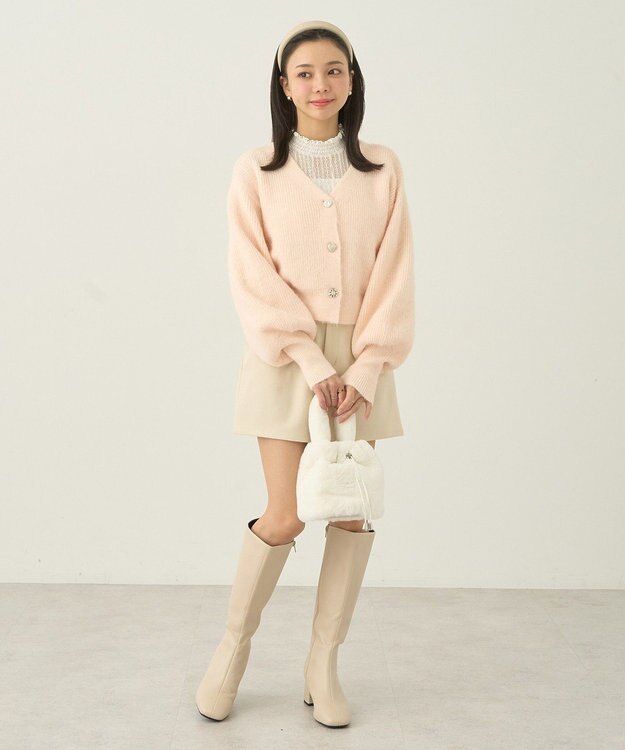 earth music&ecology アソートキラキラボタンカーディガン Pink