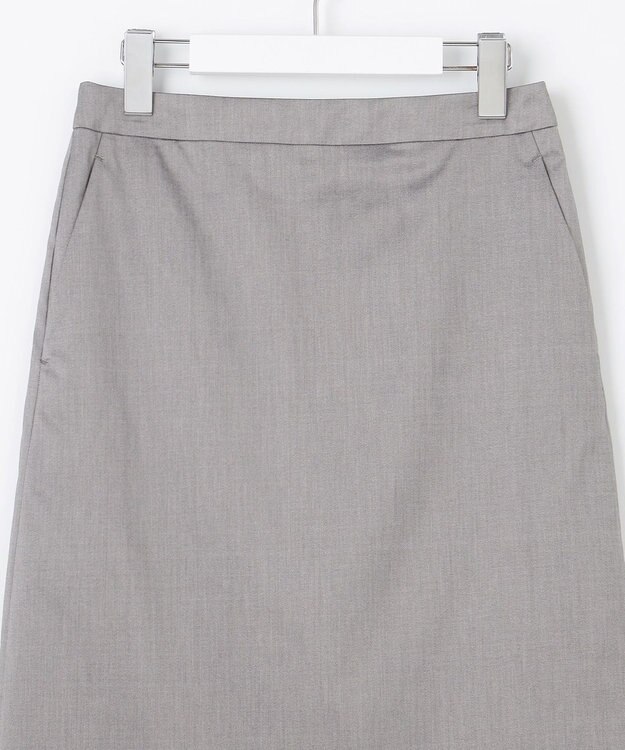 23区 【洗える/セットアップ対応】グロッシーコットンシャンブレー タイトスカート ライトグレー系