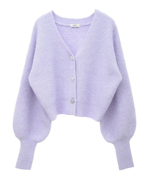 earth music&ecology アソートキラキラボタンカーディガン Purple