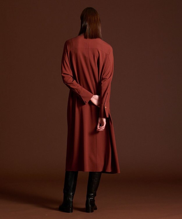 JOSEPH 【洗える】サテンジョーゼット　ドレス Mahogany