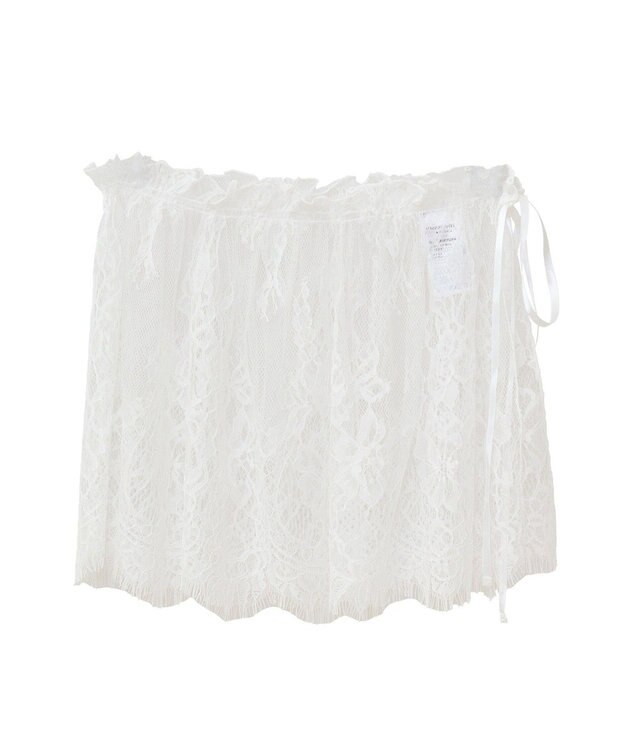 Green Parks レースレイヤード付け裾 Off White