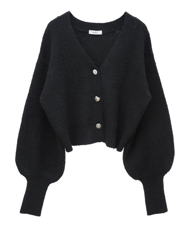 earth music&ecology アソートキラキラボタンカーディガン Black