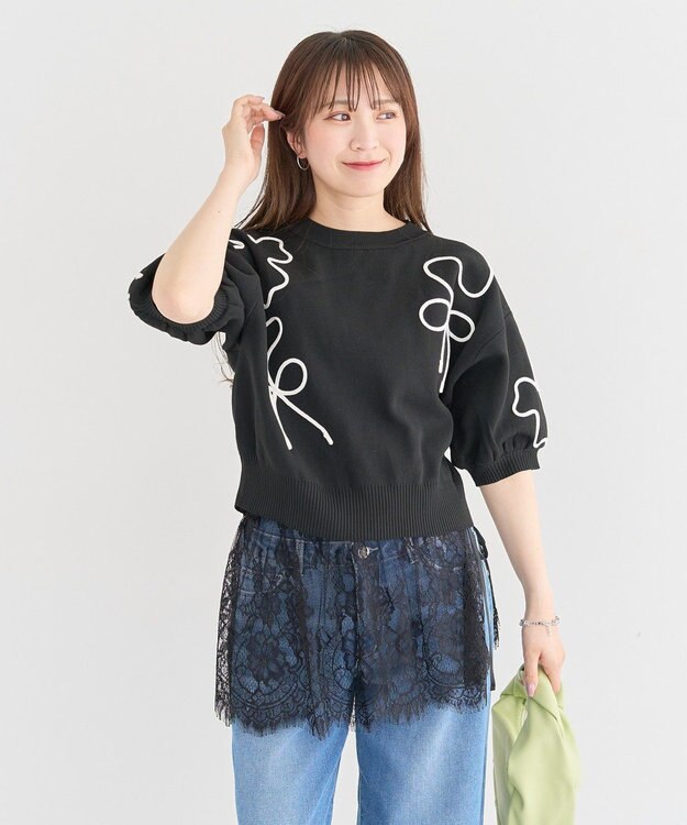 Green Parks レースレイヤード付け裾 Off White