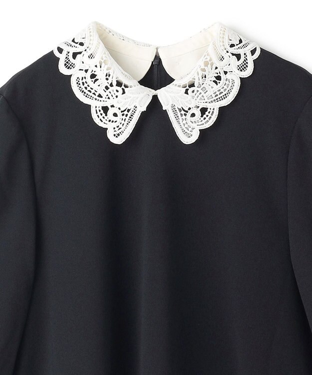 UNFILO 【2WAY】BEAUTY MOVE レース襟ブラウス ネイビー