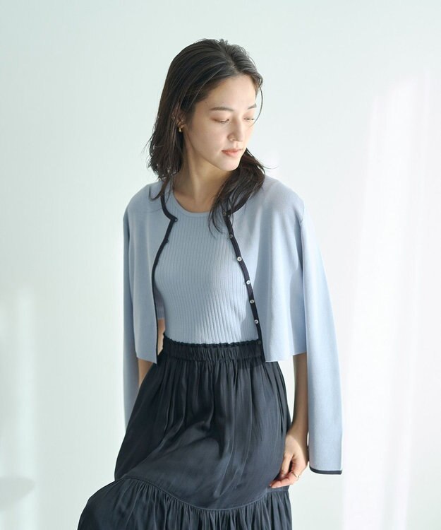 YECCA VECCA 【2点SET】カーディガンセットワンピース Light Blue