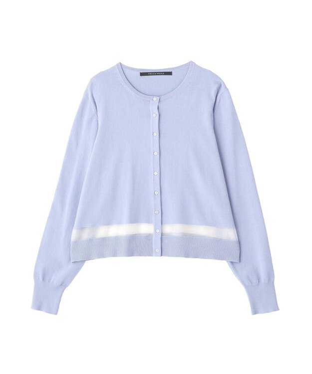 YECCA VECCA シアーMIXカーディガン Off White