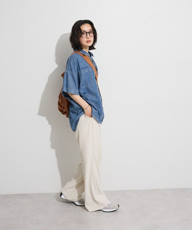 Green Parks 半袖シアーデニムシャツ Indigo