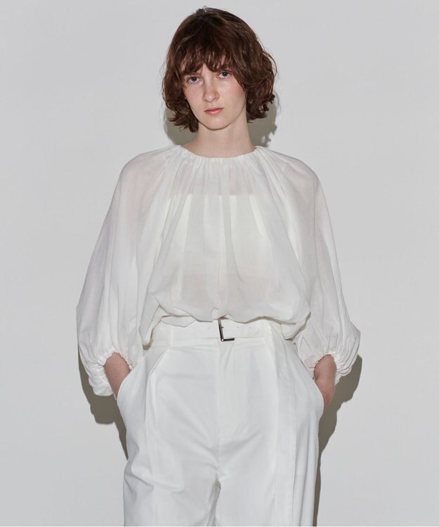 NAVE 【Nave　洗える】ボリュームボイル ブラウス ホワイト系