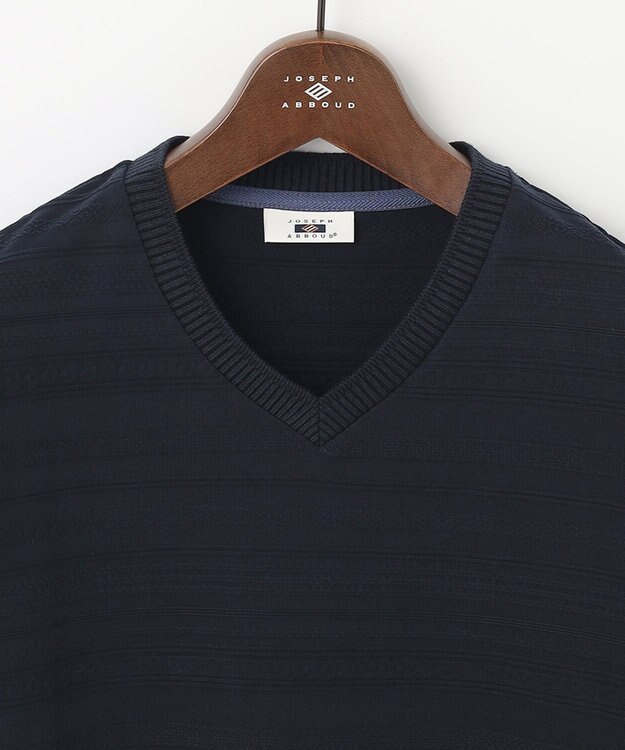 JOSEPH ABBOUD 【オーガニックコットン】リンクスボーダーTシャツ ネイビー系