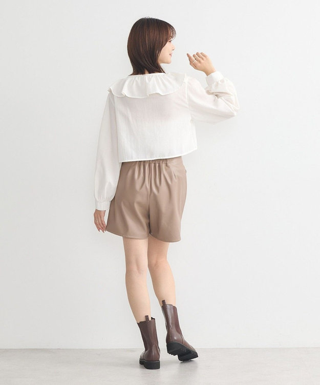 earth music&ecology ラッフルフリルシャツ Off White