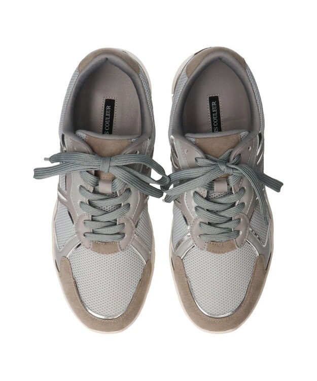 Bridget Birkin 【PARADIS COULEUR】異素材コンビレースアップスニーカー グレーコンビ