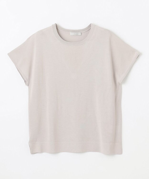 ANY 【接触冷感/UVカット/抗菌防臭/手洗い可/アンチピリング】ファンクションフレンチスリーブニット ライトグレー