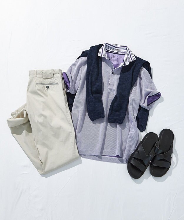 JOSEPH ABBOUD 【カラー豊富】人気！オーガニックコットン使用 ダディポロシャツ ライラック系