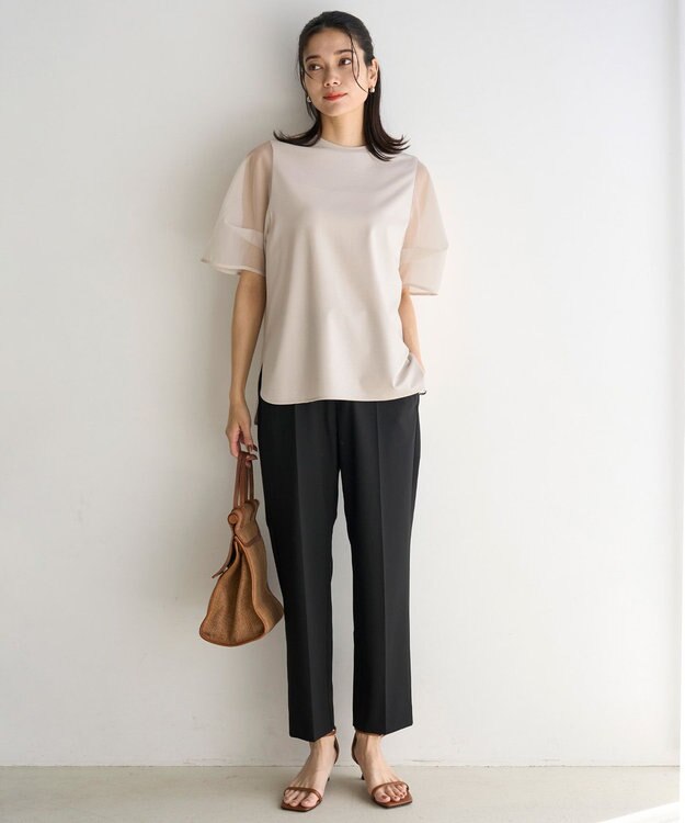 UNFILO マイビューティ テーパードパンツ ブラック