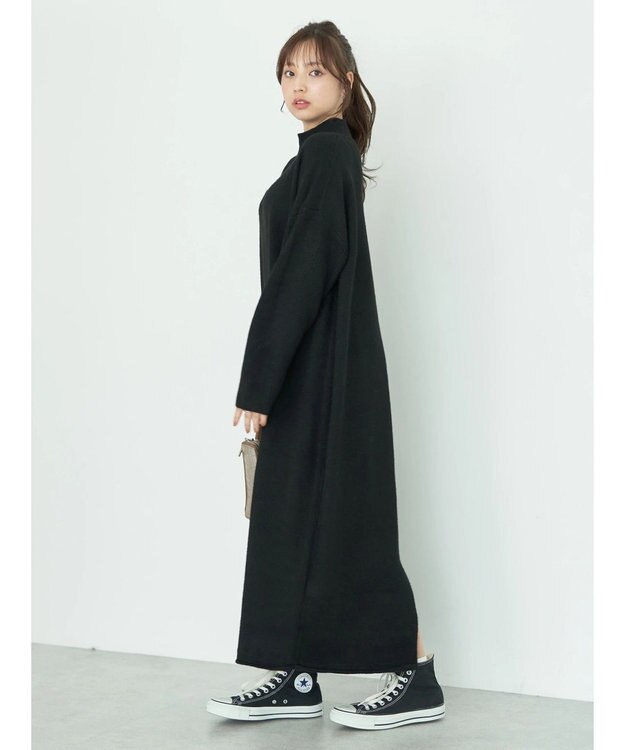 earth music&ecology ＦＬＵＦＦＹハイネックワンピース Black