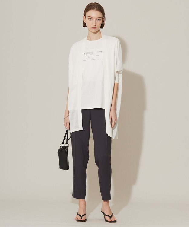 ICB 【洗える】 リネンポリエステルハイゲージ カーディガン オフホワイト系