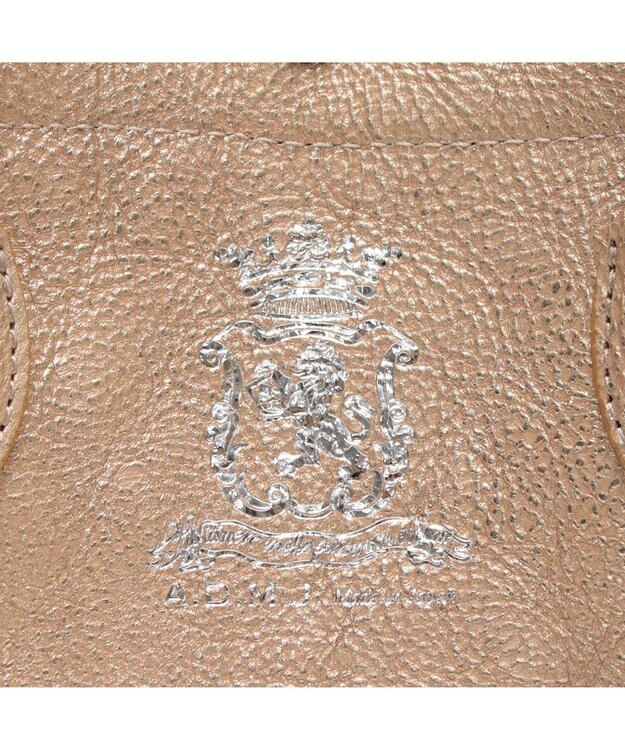 A.D.M.J. 【牛革】メタリックレザー/キューブトート21cm ゴールド