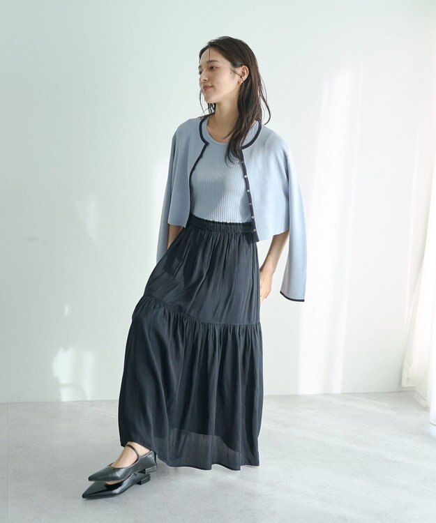 YECCA VECCA 【2点SET】カーディガンセットワンピース Light Blue