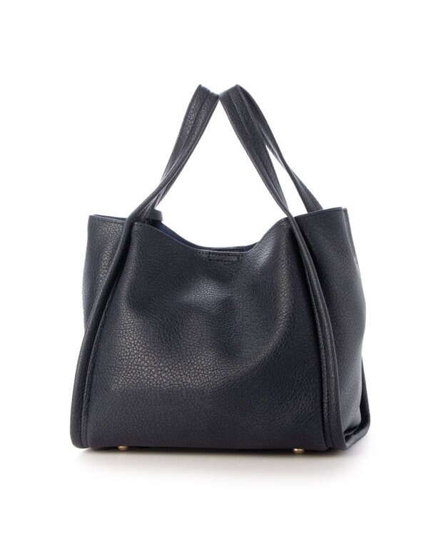 UNBILLION カシュカシュ cachecache / ミニショルダー付きソフトレザー調ミニトートバッグ ネイビー