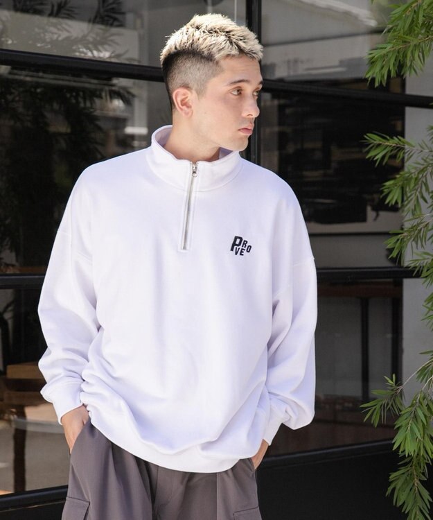 WEGO ヘビーウエイトハーフZIPワンポイントPO ホワイト