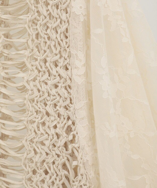 YECCA VECCA 【archive】テープヤーン袖レースプルオーバー Beige