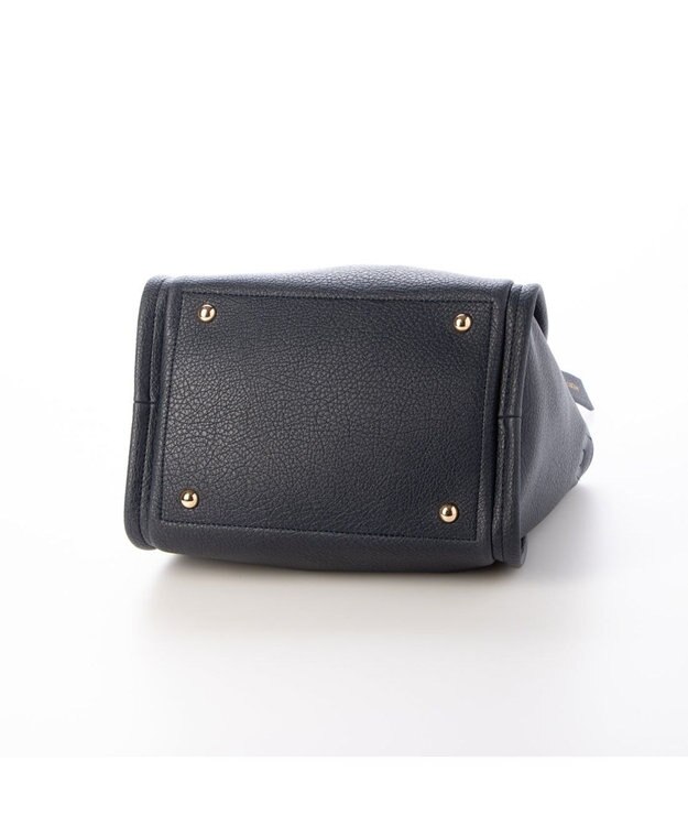 UNBILLION カシュカシュ cachecache / ミニショルダー付きソフトレザー調ミニトートバッグ ネイビー