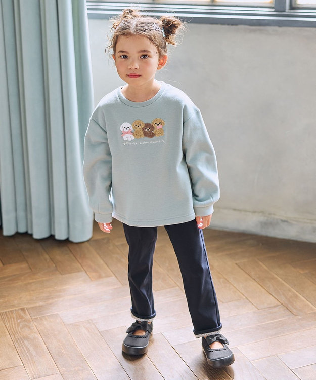 ANY KIDS 7days 裏起毛ガーリーパンツ ネイビー