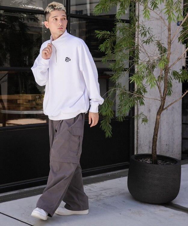 WEGO ヘビーウエイトハーフZIPワンポイントPO ホワイト