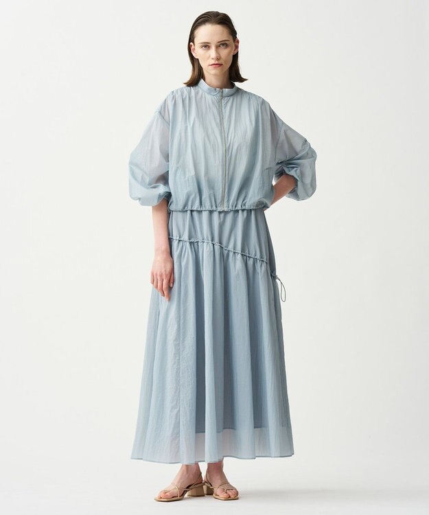 uncrave シアープルーフナイロン スタンドネックブルゾン サックス