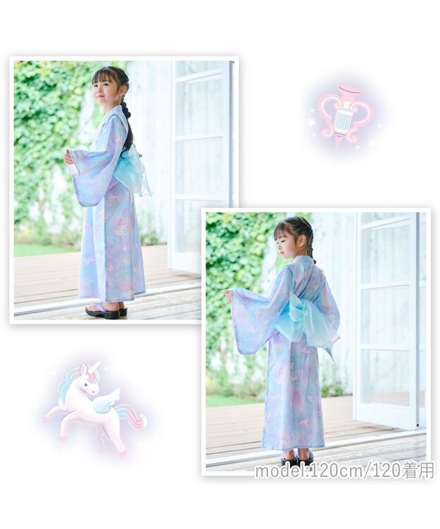 Mother garden マザーガーデン 2024 ワンピース 浴衣 《ユニコーン ミルキーウェイ柄》 100/110/120/130/140 ユニコーンミルキーウェイ柄