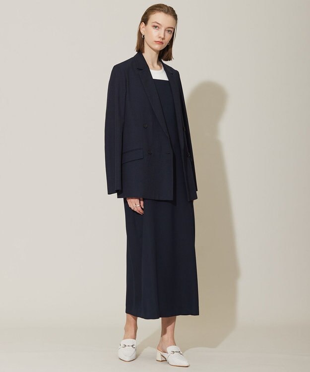 ICB 【接触冷感・UVケア・速乾・洗える】FluidBackSatin キャミソールワンピース ネイビー系