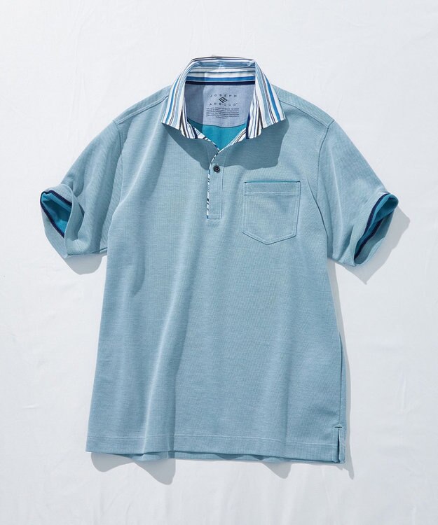 JOSEPH ABBOUD 【カラー豊富】人気！オーガニックコットン使用 ダディポロシャツ ターコイズブルー系