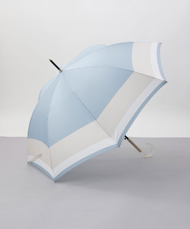 AURORA JILL STUART ジル スチュアート バイカラー柄 ジャンプ式耐風雨傘（長傘） サックス