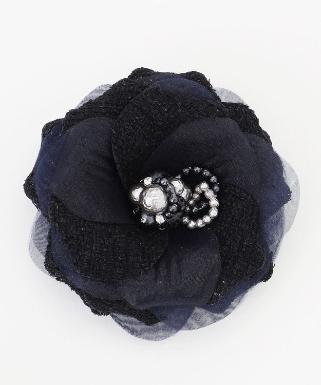 23区 ライトシャイン コサージュ ネイビー系