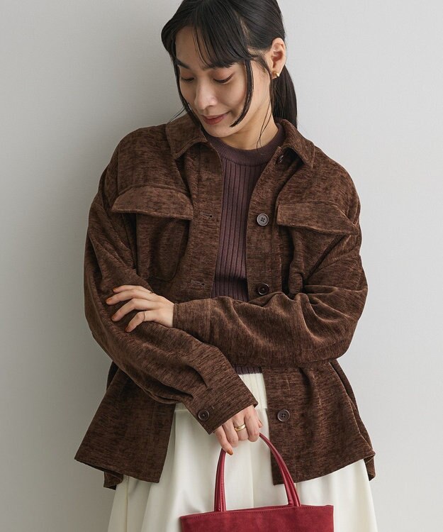 CRAFT STANDARD BOUTIQUE ベロアシャツジャケット Brown