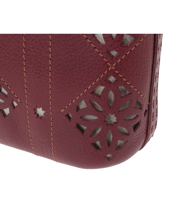 genten アーガイルカットワーク 2wayバッグ ワイン