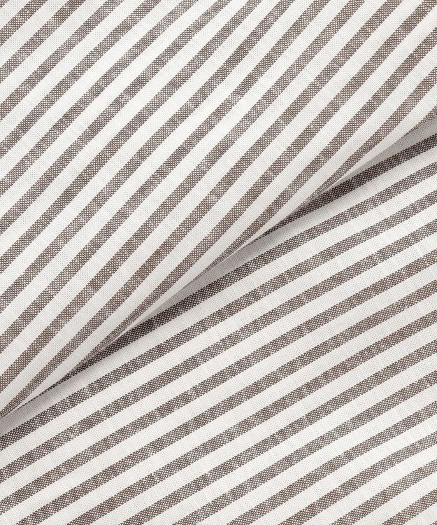 J.PRESS LADIES S リネンMIX ストライプ シャツ ブラウス ブラウンストライプ系