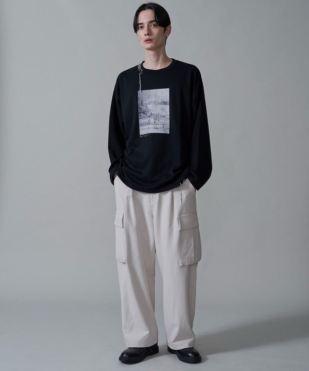 WEGO グラフィックステッチT（LS） ブラック