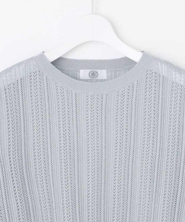 J.PRESS LADIES 【WEB限定カラーあり・洗える】Vis/Peスパーク シアー ニット サックス系