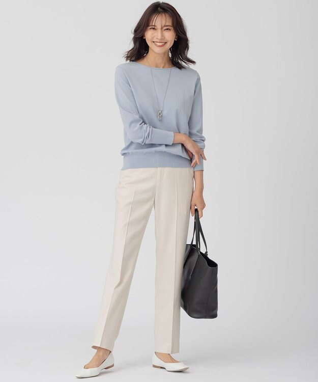 23区 【CLASSY.1月号掲載】ウールミルドストレッチ テーパードパンツ アイボリー