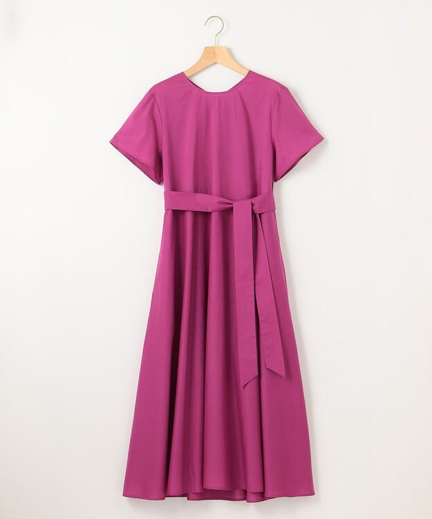 組曲 【洗える・共布ベルト付き】ナチュラル サマードレス パープル系