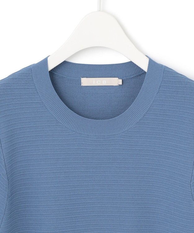 ICB 【洗える】レーヨンポリエステルタックニット スマルトブルー系